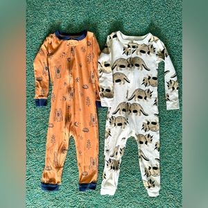 Set of 2 Carters 2 Toddler one-piece Snug fit footless pajamas